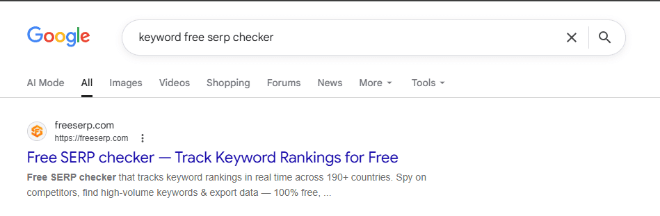 keyword free serp checker