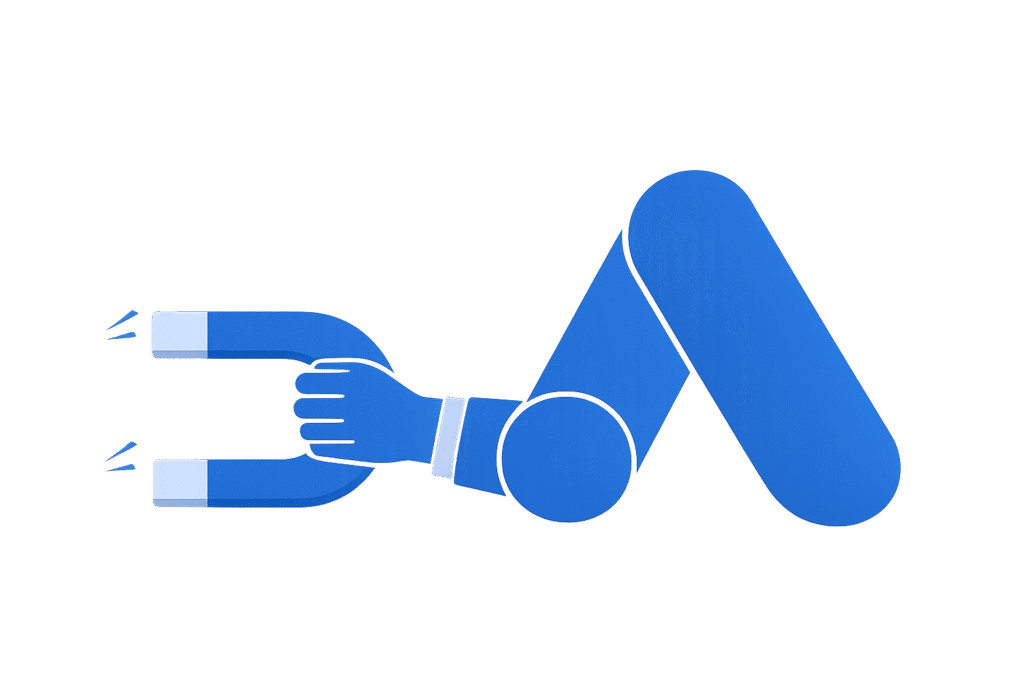 Magnet attracting Google Ads logo