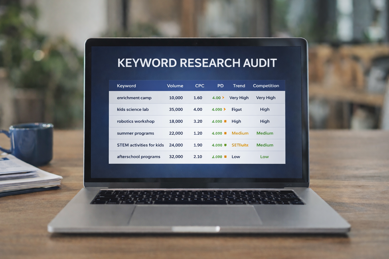 keyword research & Strategy 11 Keyword research audit on laptop