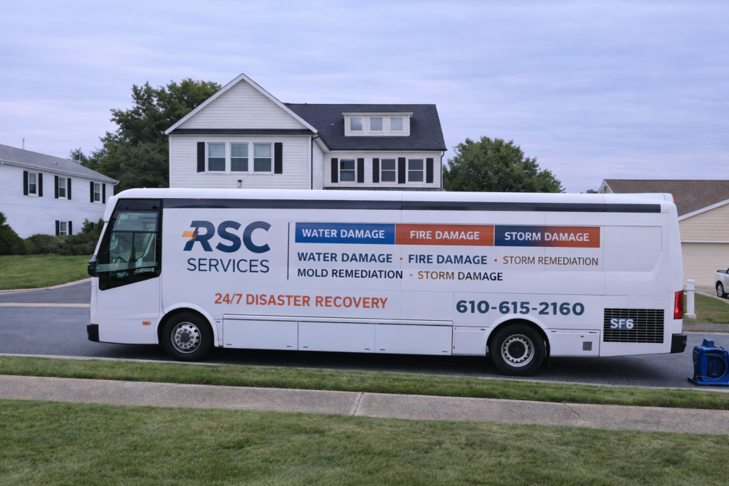 RSC Services bus on suburban street